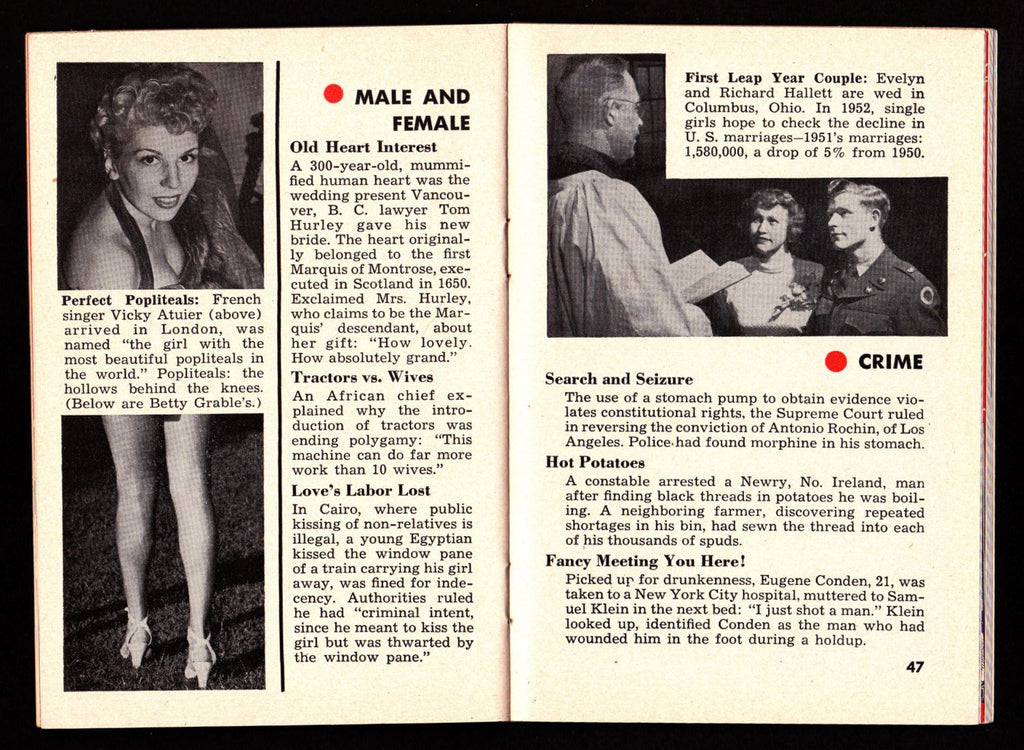 New Ski Fashions- Miss Sweden, Anita Eckberg- Boxer Joe Louis- Pocket News Weekly- Quick Magazine- Original Vintage Issue- Jan. 14, 1952