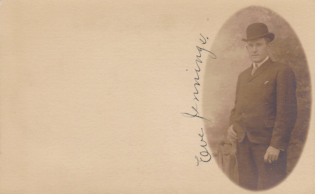 Mr. Eve Jennings- Victorian Man- Atlantic City Mailing Card- Identified Portrait- 1800s Antique Photograph- Real Photo Postcard- RPPC