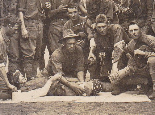 What Happened to Right Guard- 1910s Antique Photograph- Field Amputation- WWI Soldiers- Prosthetic Leg- Real Photo Postcard- RPPC