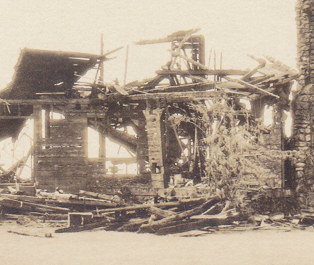 Like a Tinder Box- 1910s Antique Photograph- House Fire Aftermath- Burned Ruins- Vermont Disaster- Real Photo Postcard- AZO RPPC