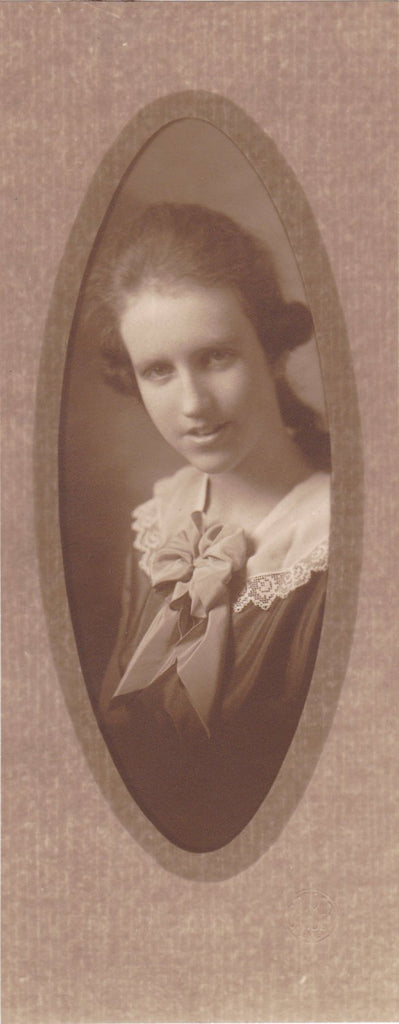 Tender Heart- 1920s Antique Photograph- Beautiful Young Woman- Barber Studio, Denver- Soft Focus- Sepia Portrait- Photo