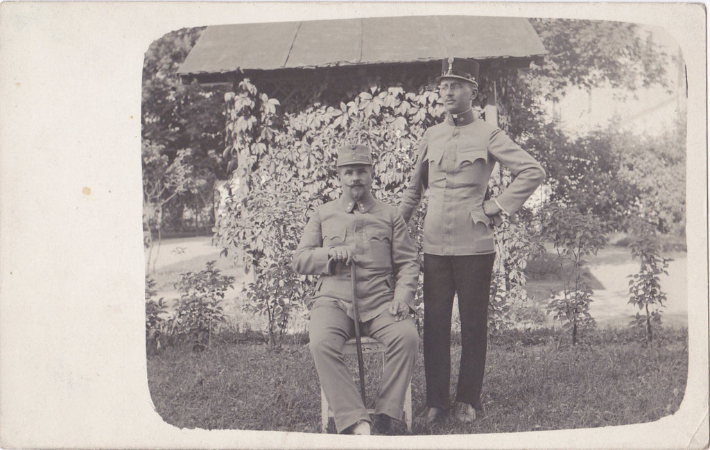 Austro-Hungarian Army- 1910s Antique Photograph- WWI Soldiers- Waxed Mustache- War Portrait- Real Photo Postcard- RPPC