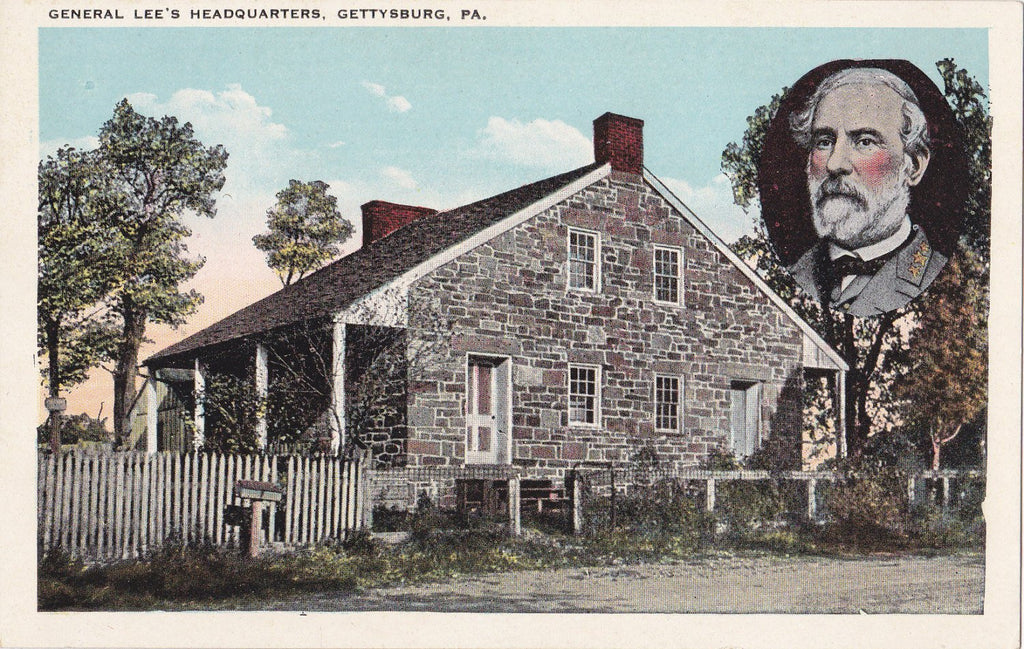 General Lee's Headquarters- 1920s Antique Postcard- Gettysburg, Pennsylvania-  Old Souvenir View- Historical Landmark- Kaufman