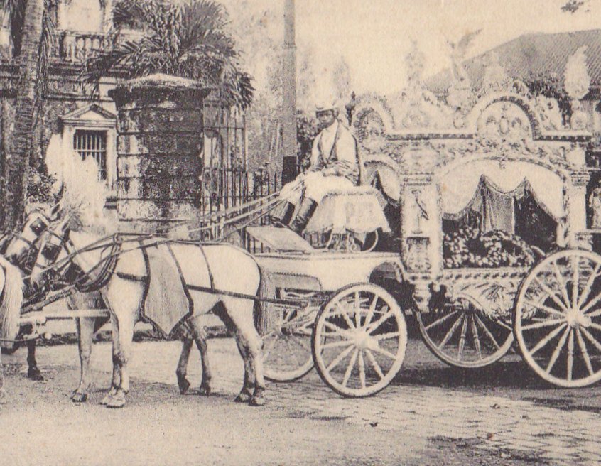 Native Funeral- 1900s Antique Postcard- Island of Luzon, Manila, Philippines- Horse-Drawn Hearse- Mourning Customs- L J Lambert