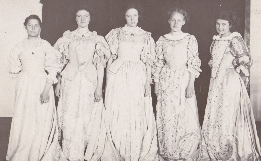 Princess Costumes- 1900s Antique Photograph- Edwardian Women- Playing Dress-Up- Real Photo Postcard- Cyko RPPC-
