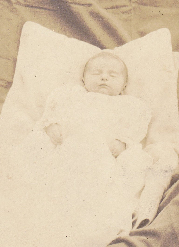 Eternal Slumber- 1900s Antique Photograph- Post Mortem Baby- Edwardian Mourning- Real Photo Postcard- AZO RPPC