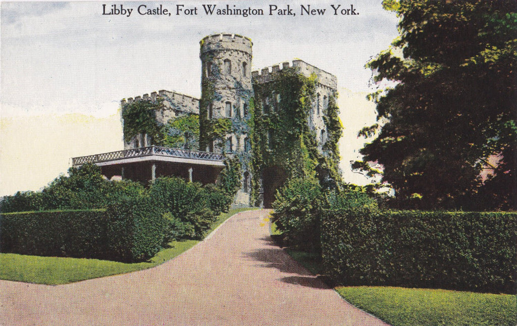 Libby Castle- 1900s Antique Postcard- Fort Washington Park, New York- Souvenir View- Success Postal Co- Unused