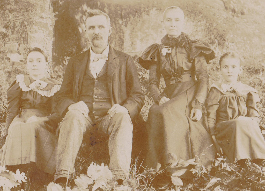 Woodland Portrait- 1800s Antique Photograph- Victorian Family- Cabinet Photo- Ghostly Picture- Haunted Decor- Paper Ephemera