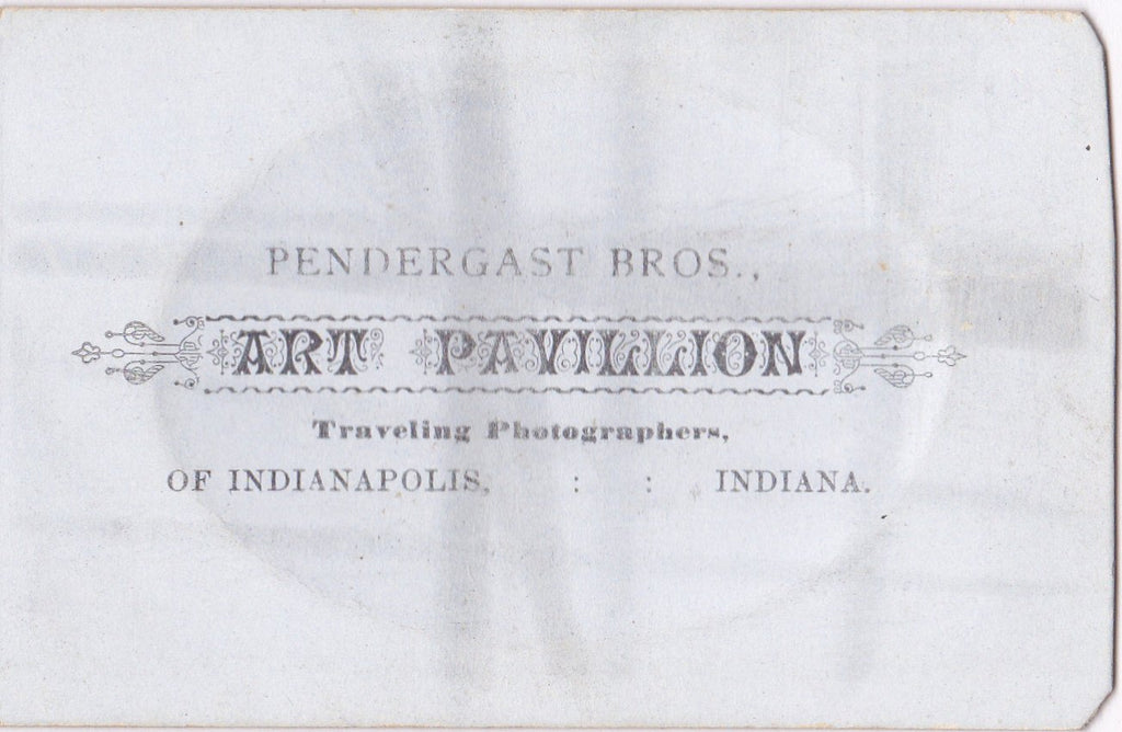 Victorian Memorial- 1800s Antique Photograph- Handsome Man- Pendergast Bros- Traveling Photographers- Indianapolis, Ind- CDV
