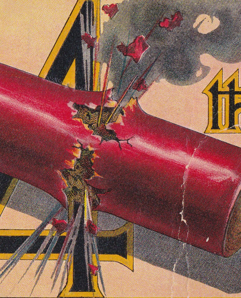 I See My Finish- 1900s Antique Postcard- 4th of July- Firecracker- Fireworks- Edwardian Decor- Julius Bien Co- Used